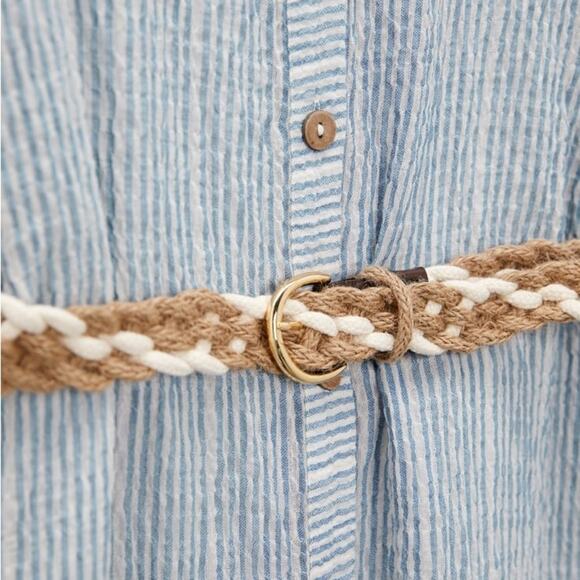 ZARA STRIPED MIDI DRESS - Picture 8 of 8